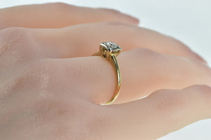 14K 0.20 Ct Vintage 1940's Solitaire Engagement Ring Yellow Gold