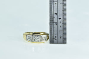 14K 0.55 Ctw 1940's Men's Diamond Vintage Ring Yellow Gold