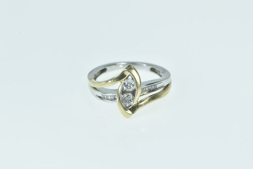 10K 0.33 Ctw Diamond Two Tone Engagement Ring White Gold