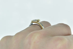 10K 0.33 Ctw Diamond Two Tone Engagement Ring White Gold