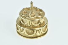 Load image into Gallery viewer, 14K 3D Happy Birthday Cake Celebration Charm/Pendant Yellow Gold