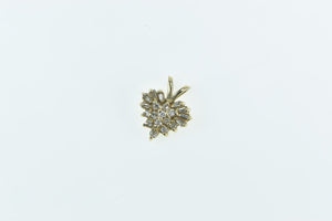 14K Baguette Diamond Heart Love Symbol Pendant Yellow Gold