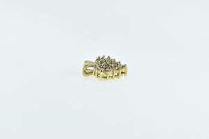 14K Baguette Diamond Heart Love Symbol Pendant Yellow Gold