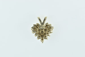 14K Baguette Diamond Heart Love Symbol Pendant Yellow Gold