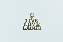 Load image into Gallery viewer, 14K Live Love Laugh Word Cut Out Message Charm/Pendant Yellow Gold