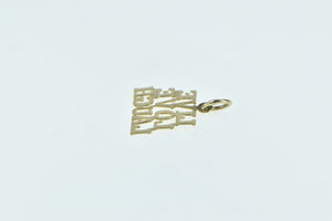 14K Live Love Laugh Word Cut Out Message Charm/Pendant Yellow Gold