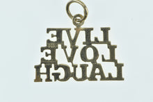 Load image into Gallery viewer, 14K Live Love Laugh Word Cut Out Message Charm/Pendant Yellow Gold
