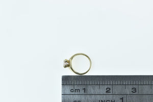 14K 3D Tiny Ring Quartz Mini Engagement Charm/Pendant Yellow Gold