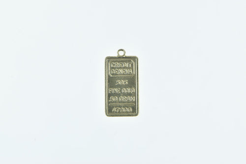 14K 1/2 G Gram Fine Solid Gold Bar Credit Suisse Charm/Pendant Yellow Gold