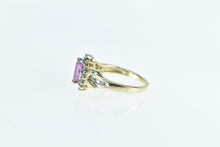 Load image into Gallery viewer, 10K Marquise Pink Sapphire Diamond Halo Ring Yellow Gold