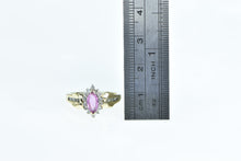 Load image into Gallery viewer, 10K Marquise Pink Sapphire Diamond Halo Ring Yellow Gold