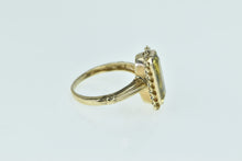 Load image into Gallery viewer, 10K Emerald Cut Citrine Vintage Twist Trim Ring Yellow Gold