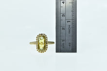 Load image into Gallery viewer, 10K Emerald Cut Citrine Vintage Twist Trim Ring Yellow Gold