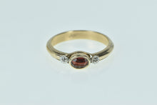 Load image into Gallery viewer, 10K Oval Garnet Vintage Diamond Accent Ring Yellow Gold