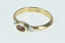 Load image into Gallery viewer, 10K Oval Garnet Vintage Diamond Accent Ring Yellow Gold