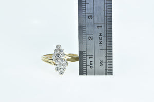 10K Diamond Classic Vintage Bypass Cluster Ring Yellow Gold