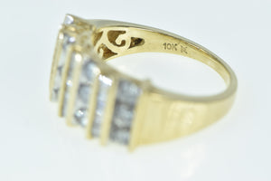 10K 1.32 Ctw Diamond Channel Striped Band Ring Yellow Gold