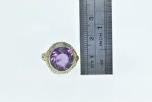 Load image into Gallery viewer, 10K Art Deco Ornate Amethyst Filigree Floral Ring White Gold