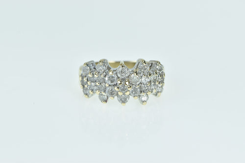 10K 1.00 Ctw Diamond Vintage Cluster Band Ring Yellow Gold