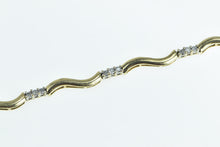 Load image into Gallery viewer, 10K Classic Diamond Wavy Bar Link Tennis Bracelet 6&quot; Yellow Gold