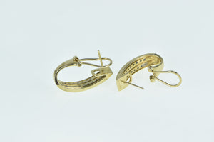 10K 0.46 Ctw Diamond 24.5mm Oval Hoop Earrings Yellow Gold