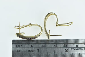 10K 0.46 Ctw Diamond 24.5mm Oval Hoop Earrings Yellow Gold