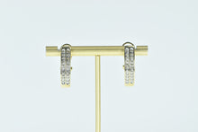Load image into Gallery viewer, 10K 0.46 Ctw Diamond 24.5mm Oval Hoop Earrings Yellow Gold