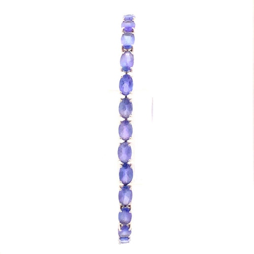 14K Oval Tanzanite Vintage Classic Tennis Bracelet 6.75