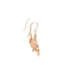 Load image into Gallery viewer, 14K Sea Shell Star Fish Scallop Dangle Fringe Earrings Yellow Gold