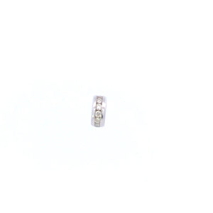 14K Diamond Channel Slide Bracelet Spacer Charm/Pendant White Gold