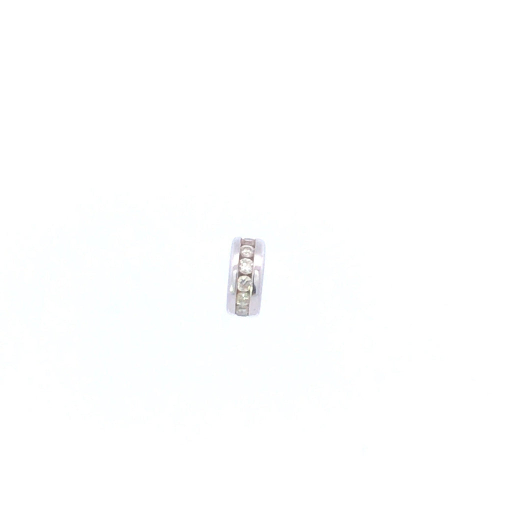 14K Diamond Channel Slide Bracelet Spacer Charm/Pendant White Gold