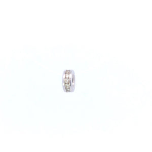 14K Diamond Channel Slide Bracelet Spacer Charm/Pendant White Gold