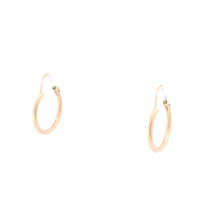 14K 15.8mm Vintage Classic Round Hoop Earrings Yellow Gold