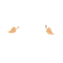 Load image into Gallery viewer, 14K High Relief Leaf Vintage Nature Motif Earrings Yellow Gold