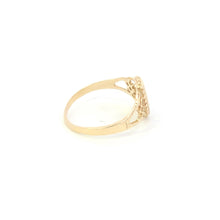 Load image into Gallery viewer, 10K Oval Diamond Filigree Signet Monogrammable Ring Yellow Gold