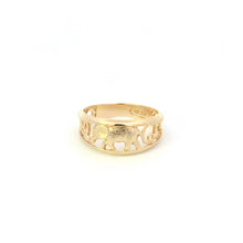 Load image into Gallery viewer, 10K Elephant Memory Patience Symbol Band Ring Yellow Gold