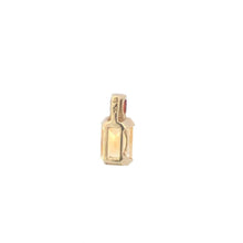 Load image into Gallery viewer, 10K Emerald Cut Citrine Garnet Vintage Classic Pendant Yellow Gold