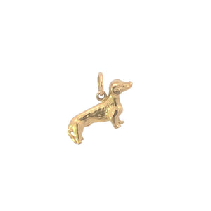 10K 3D Dachshund Dog Breed Puppy Pet Charm/Pendant Yellow Gold