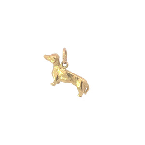 10K 3D Dachshund Dog Breed Puppy Pet Charm/Pendant Yellow Gold