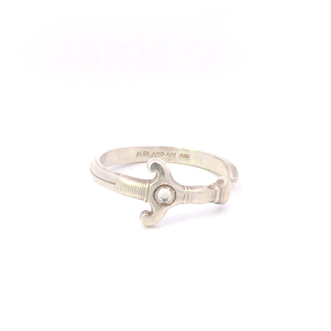 Sterling Silver Alex & Ani Rhinestone Sword Excalibur Wrap Ring