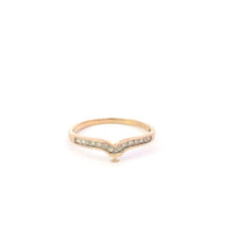 Load image into Gallery viewer, 10K Diamond Chevron Vintage Wedding Band Ring Yellow Gold