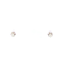Load image into Gallery viewer, 10K Diamond Solitaire Buttercup Vintage Stud Earrings White Gold