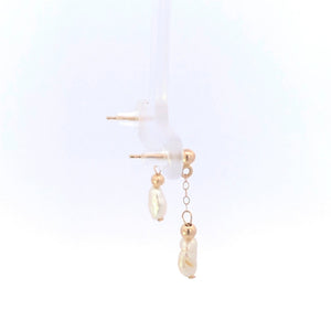 10K Pearl Dangle Vintage Classic Statement Earrings Yellow Gold