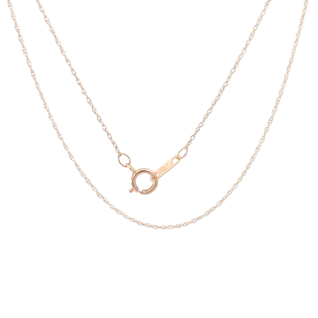 10K 0.8mm Classic Simple Link Rolling Chain Necklace 18