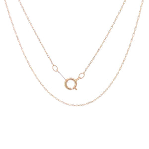 10K 0.8mm Classic Simple Link Rolling Chain Necklace 18" Yellow Gold
