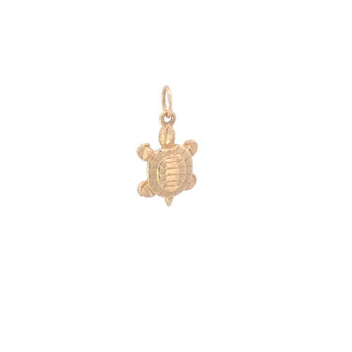 14K 3D Box Turtle Animal Nature Motif Wildlife Charm/Pendant Yellow Gold