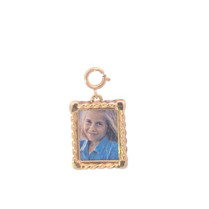 14K Vintage Photo Picture Locket Frame Charm/Pendant Yellow Gold