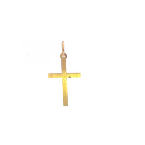 14K Diamond Cut Cross Christian Faith Symbol Charm/Pendant Yellow Gold