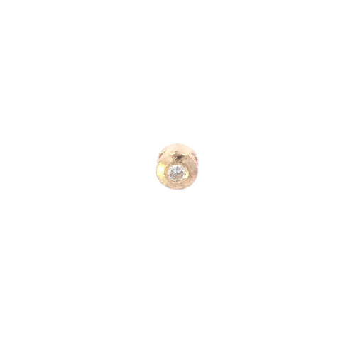 14K Round CZ Vintage Solitaire Slide Charm/Pendant Yellow Gold