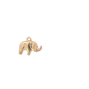 14K Puffy Elephant Patience Memory Symbol Charm/Pendant Yellow Gold